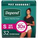 Depend Fresh Protection Adult Diapers, Incontinence & Postpartum Bladder Leak Underwear for Women, Disposable, Maximum, Small, Blush, 32 Count