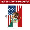 Mexico and Ameri-ca Frendship Garden Flag 12X18 Inch Mexican Burlap Flag for Garden Yard Room Outdoor Decor