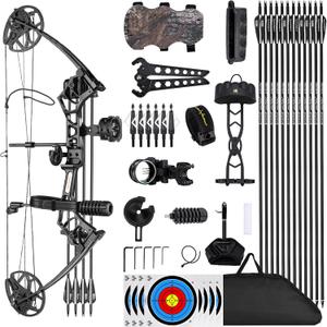 Lanneret Compound Bow and Archery Sets - Right Hand Archery Compound Bows 0-70 lbs Draw Weight Adjustable for Adults and Beginners25"-31" Draw Lengthup to IBO 320 fpsArchery Hunting Bow Set