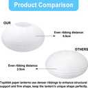 2pcs White Paper lantern Hanging Paper lamp shade 16 inch Japanese lantern Pendant Lamp Shade Home Decor Holiday Party Decorations, 16 inches x 9.5 inches