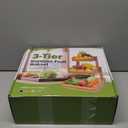 Bamboo 3 Tier Fruit Basket Stand for Kitchen Counter, Tiered Wooden Large Countertop Vegetable Fruit Holder with Banana Hook, Natural