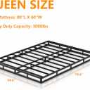 Low Profile Box Spring Queen Size 4 Inch, 3000lbs Heavy Duty Queen Box Spring Bed Base Metal Mattress Foundation, Easy Assembly, Noise Free