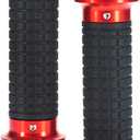 Motorcycle CNC Hand Grips Aluminum Rubber Handlebar Hand Grips for Harley Davidson Dyna Super Glide,Softail Fat Boy Low Rider,Road Glide Sportster V-Rod,Electra Glide