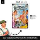 Vintage Tin Sign - GROUP THERAPY - Bar Signs for Man Cave, Drinking Signs, Metal Vintage, Funny Bar Signs, 12x8