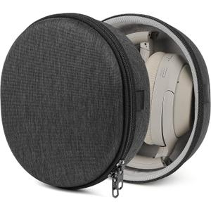 Geekria Shield Headphones Case Compatible with Sony WH-1000XM6, WH-1000XM4, WH-1000XM3, WH-H910N, WH-H900N, Replacement Hard Shell Travel Carrying Bag with Cable Storage (Dark Grey)
