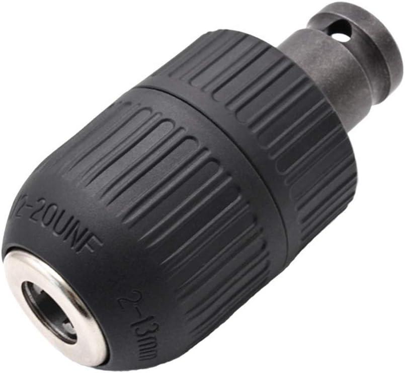 2-13mm Capacity Mount 1/2-20UNF Keyless Drill Chuck Quick Change Conversion Adapter with 1/2 Inch Socket Square Female Adapter