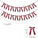 Meetppy 2 Pack Burgundy Satin Ribbon Bow Garland Burgundy Bow Garland Banner for Birthday Baby Shower Bridal Shower Bachelorette Party Supplies