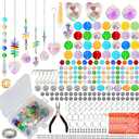 Worgree 460pcs DIY Suncatcher Making Kits for Adults Crystal Sun Catcher Arts and Crafts Supplies Set with Colorful Crystals Beads Rainbow Maker Prism for Windows Hanging Indoor Outdoor Garden Decor