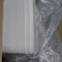 Tuanse 8 Pieces White Plastic Storage Bins with Lids, Stackable Storage baskets with Handle Containers Box for Shelves Drawers Desktop Playroom Classroom Office Organization(14 x 10.5 x 6.5 Inches)