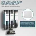 3 Pack Shampoo and Conditioner Dispenser, Shower Soap Dispenser 3 Chamber No Drill Wall-Mounted, Body Wash and Shower Dispenser Set for Shower Wall, Elegant Large Capacity for Bathroom Hotel, Black