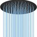 12 Inch Round Rainfall Shower head, BSTIIU Ultra Thin Stainless Steel Shower Head, Wall or Ceiling Mount, Matte Black