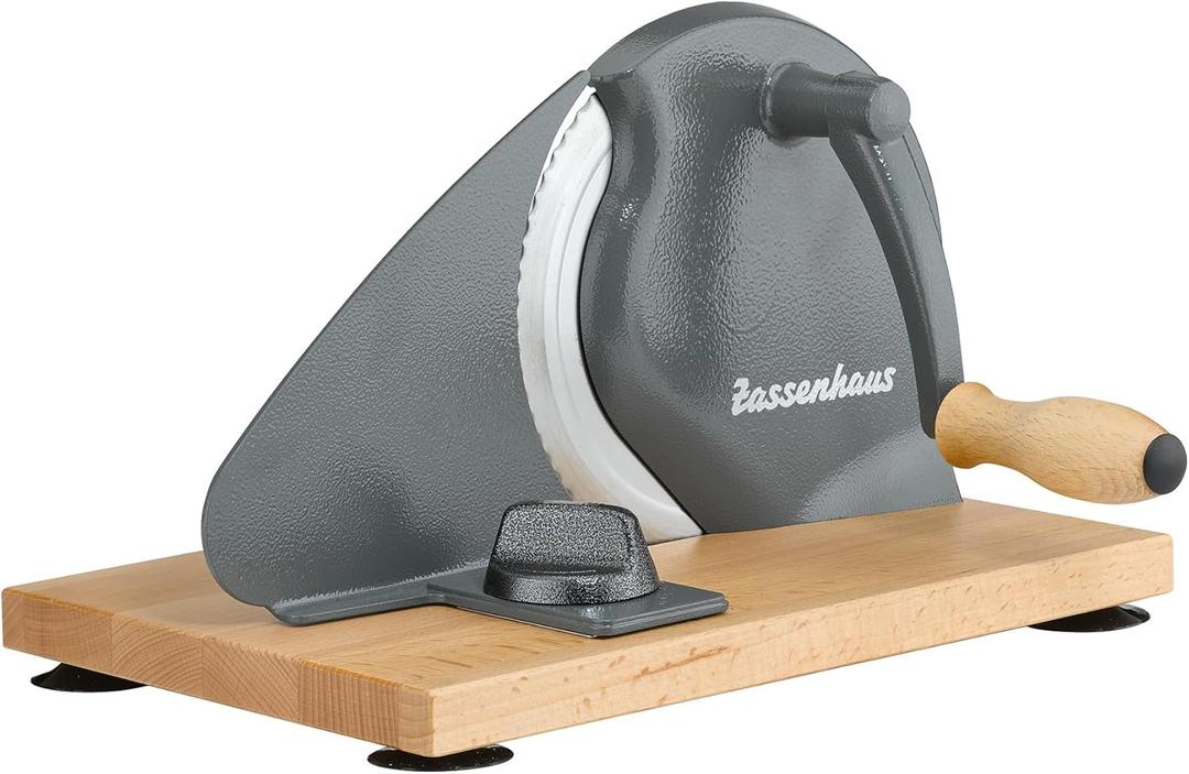 Zassenhaus Original Classic Adjustable Bread Slicer for Uniform Slices - Bread Slicer for Homemade Bread - 18/8 Stainless Steel Blade Sourdough Cutter - Gray, 11.75" x 8"