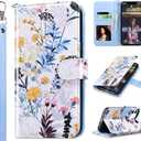 ULAK Compatible with iPhone 12/12 Pro Wallet Case with Card Holder [RFID Blocking], PU Leather Case with Kickstand Card Slots Wrist Strap, Durable Shockproof Protective Cover 6.1 Inch, Forest