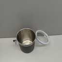 Stainless Steel Food Container with Clear Lids Airtight Storage Container Small Canisters Kitchen Pantry Storage for Cereal, Snacks, Candy, Herbs, Spices, Sugar, Tea (1.8L Dark Black)