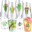 40 Pcs Mardi Gras Party Cups Carnival Plastic Cups 12 OZ Let's get Cray Disposable Clear Cups Mardi Gras Drinking Cups for FMardi Gras otball Party Supplies