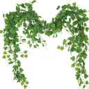 RECUTMS Artificial Vines Ivy Garland 2Pcs 6Ft Fake Hanging Vine Plants Faux Green Grape Leaves Greenery Indoor Outdoor Home Office Garden Wedding Jungle Beach Birthday Party Arch Table Spring Decor