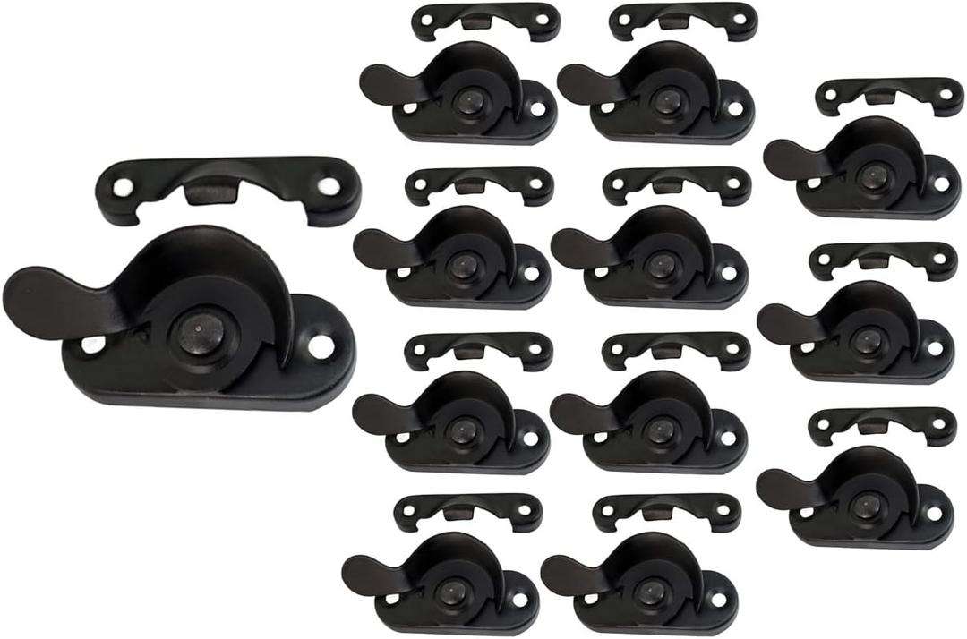 QCAA Steel Window Sash Lock, CTC 2", Matte Black, 12 Pack, Made in Taiwan