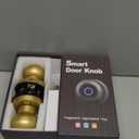 eLinkSmart Fingerprint Door Lock Smart Door Knob with Key Keyless Entry Door Lock for Bedroom Apartment with Privacy Mode Clear Voice Prompt Bluetooth App Control Gold