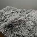 Fluffy 3.7 inch Thickened Orthopedic Dog Beds for Extra Large Dogs, Supportive Dog Sofa Bed with 28D Egg-Crate Foam, Removable Washable Cover, Waterproof Lining, Cozy Oval Design,Grey