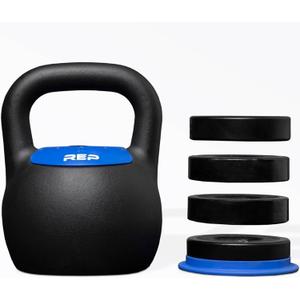Rep Fitness Adjustable Kettlebell | Weight Set for Home Gym | Strength Training Equipment for Men & Women | Compact Steel Bell with Ergonomic Handle, Blue | 24 Kg