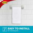 Command Hand Towel Bar Satin Nickel with 4 Water Resistant Command Strips, 9" Hand Towel Holder, Holds up to 3 lb, Great for Bathroom Dcor on the Wall, Inside the Cabinet, or in the Shower