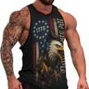 Blissboy Funny Patriotic Graphic Tank Top Novelty Sleeveless Shirt (Black, XXXL)