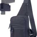 Tactical Sling Chest Bag Concealed Carry Bags with Holder EDC Shoulder Crossbody Casual (Black)
