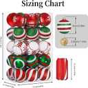 SHareconn 30ct 2.36 Inch Christmas Tree Colored Balls Ornaments, Shatterproof Plastic Decorative Xmas Baubles Decorations for Tree Holiday Decor(Red and Green White, 60mm)