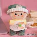 2 x Clothes for Doll  Casual Youth Outfit for 17cm Dolls, Green Hat, White & Yellow Letter K Shirt & Green Pants  Doll Accessories Only