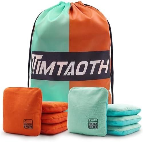 Timtaoth Dual Sided Corn Hole Bags Professional Cornhole Bags Set of 8 Regulation Corn Hole Bean Bags Slick and Stick
