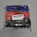 Hanaive 6 Pcs Ski Strap and Pole Carrier, Cross Country Skis Poles Holders, Universal Pole Carrier Skiing Accessory for Families Christmas Holiday Winter, Black, Red, Blue