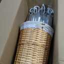 Wedding Stick Umbrellas Bulk, 40 Inch Large Canopy Umbrellas with Woven Rattan Basket Windproof Rainproof