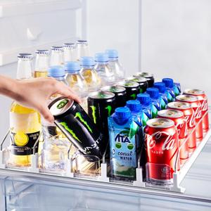 Drink Organizer for Fridge, Soda Can Dispenser for Refrigerator, Automatic Drink Dispenser for Fridge Holds up to 25 Cans, 4 Row