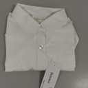 Beninos Women's 3/4 Sleeve Formal Work Wear White Button Down Shirt (White, M)