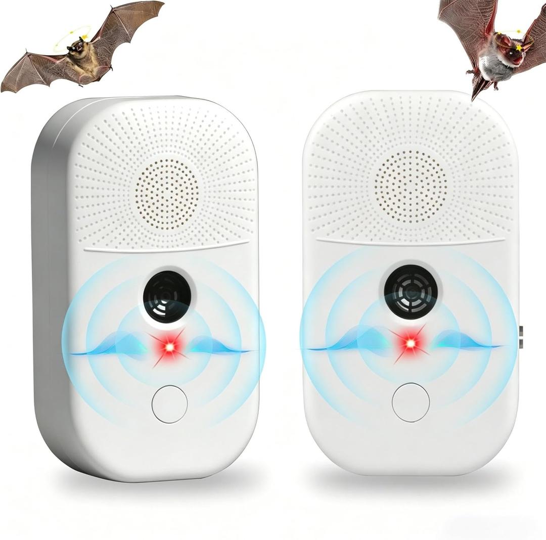 2026 Ultrasonic Bat Repellent Plug-in,Bat Deterrent Devices Indoor with Adjustable Frequency, Effective Bats Repeller Exclusion Keep Away Attic,Ceiling,Garage,Warehouse,Barn,Humanely Repel Bats,2 Pack