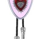 GelConnie Bolo Tie for Women Heart Cowboy Necktie Flower Gothic Mens Bolo Ties Bolero Necklace Red Western Ties for Men