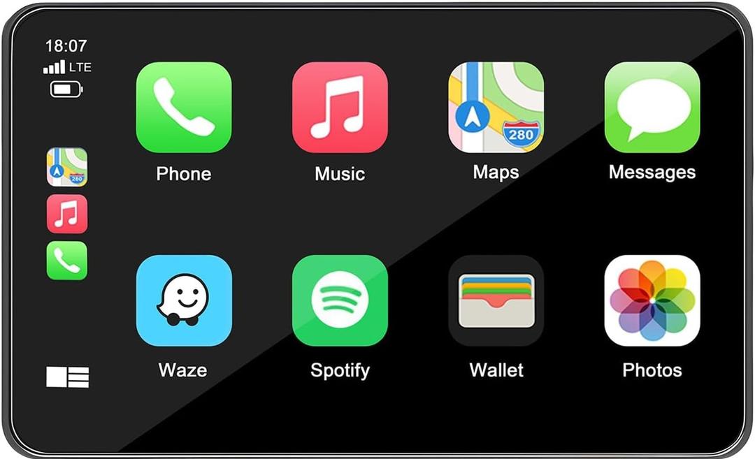 7" HD Portable Carplay Wireless Touch Screen Double Din Car Stereo Compatible Apple Carplay and Android Auto with GPS Navigation, Voice Control, Mirror Link, Bluetooth