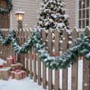 4 Pcs 9 ft Canadian Pine Christmas Garland Thick Artificial Pine Winter Garland Deluxe Faux Holiday Season Outdoor for Christmas Home Seasonal Indoor Decorations (Greenery)