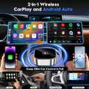 2-in-1 Wireless CarPlay and Android Auto Adapter, 2026 Upgraded Wired to Wireles s Converter, Wireless CarPlay Adapter for Apple iPhone & Android,Plug-and-Play, Stylish and Compact Design
