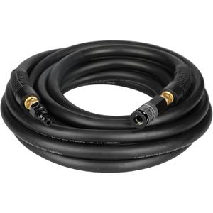 Keepro Rubber Air Hose, Durable Air Compressor Hose 3/8 Inch ID By 25 Feet Long with Swivel Universal Aluminium Quick Coupler and Plug, 300 PSI Maximum Pressure, Black