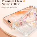 GVIEWIN for iPhone 17 Pro Max Case, with Screen Protector+Full Camera Protection, [NonYellowing] Clear Floral Slim Shockproof Protective Women Phone Case for iPhone 17 Pro Max 6.9", Magic Butterfly