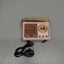 Retro Bluetooth Speaker, Wireless Vintage Small Speaker, Hands-Free Call,400mA Battery,TF Card,Aux Line, Portable Speaker for iOS Android Smartphone Home Office Gift Ideas Pink