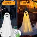 2Packs Halloween Decorations Outdoor: Enchanting Spooky Ghost with String Lights - Perfect Halloweens Party Decoration Indoor for Your Porches, Yards & Gardens!