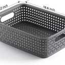 NETANY Plastic Storage Baskets - 8 Pack, Gray, Durable, Easy to Use, Flexible, Multi-Purpose, Ideal for Closets, Cabinets, Shelves, Countertops
