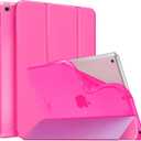 Moko Case for iPad 9th Generation 2021/ iPad 8th Generation 2020/ iPad 7th Generation 2019, Soft Frosted Back Cover Slim Shell Case with Stand for iPad 10.2 inch,Auto Wake/Sleep, Pitaya Red