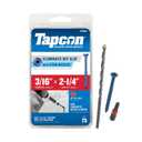 Tapcon 3/16 x 2-1/4 Inch Blue Climaseal Star Head Concrete Anchors, 75 PCS, Corrosion Resistant Coating, Heavy-Duty Concrete and Masonry Screws, Superior Holding Strength, Drill & T-25 Bit Included