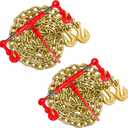 Chain Binder 3/8" -1/2" Grade 70 and 3/8"10ft Chains Includes (2) Binders and (2) Chains for Industrial Agricultural Towing Applications in Chain and Binder Kit