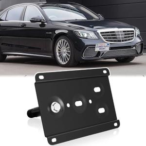 Front Bumper License Plate Mount Compatible with Mercedes-Benz AMG S Class 2014-2020 Mercedes-Benz S Class 2014-2020 No Drill Front Tow Hook License Plate Frame Anti-Theft Bracket Holder Accessories