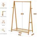 Small Clothes Hanging Racks,Bamboo Wood Kids Clothing Garment Racks for Cloths,Free Standing Dress Costume Rack for Bedroom,Living Room, Commercial,Small Space