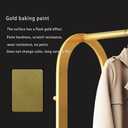 Gold Clothing Rack,Metal Garment Rack with Bottom Storage Shelves and 6 Side Hooks,modern Sturdy clothes racks for hanging clothes,Freestanding Wardrobe Rack for Bedroom or Boutique (L:31.5in)